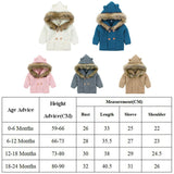 0-24M Winter Warm Newborn Baby Boy Girl Knit Hooded Coat Fur Collar Jacket Clothes Thick Autumn Clothing