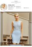 New Summer Tank Sleeveless Women's Bodycon Bandage Dress Sexy Lace Beading Celebrity Club Evening Runway Party Dress