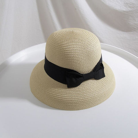 New Female Summer Women's Hat Hepburn Style Vintage Design Wide Side Straw Hat