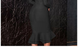 New Autumn Winter Women Apricot Bodycon Bandage Dress Sexy Mermaid Long Sleeve Lady Club Celebrity Runway Party Dress