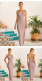 New Summer Women White Bodycon Bandage Dress Sexy V Neck Spaghetti Strap Club Celebrity Evening Runway Party Long Dresses