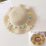 Kids Girls Hats New Fashion Summer Lace Flowers Caps Breathable Straw Hat Elegant Sunhat Lovely Baby Bonnet