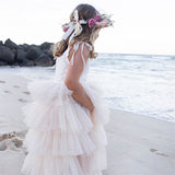 Little Girls Summer Dress for Kids Princess Birthday Party Gown Lace Sling Tutu