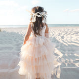 Little Girls Summer Dress for Kids Princess Birthday Party Gown Lace Sling Tutu