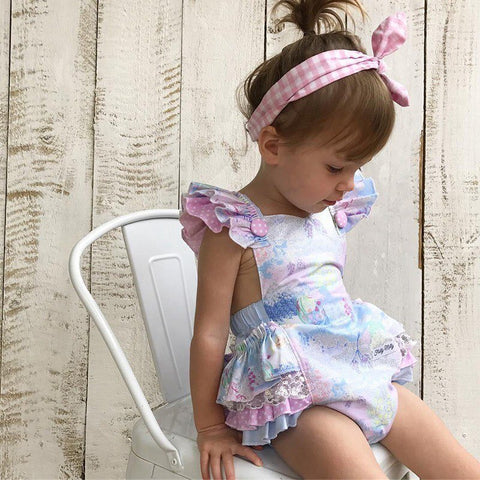 Baby Girls Rompers Colorful Sleeveless Newborn Girl Floral Tutu Romper Bowknot Backcross Jumpsuit Sunsuit Clothes Outfits Set