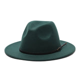 Winter fedora hats for women fashion Flat wide Brim Wool Felt Jazz Fedora Hats