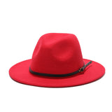 Winter fedora hats for women fashion Flat wide Brim Wool Felt Jazz Fedora Hats