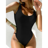 Sexy Women One Piece Swimsuit Swimwear Female Solid Push Up Thong Bather Bathing Suit