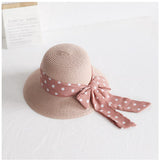 New Children Straw Hats Leisure Ribbon Bow Hat Outdoors Anti-UV Sun Hat For Girls