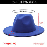 Winter fedora hats for women fashion Flat wide Brim Wool Felt Jazz Fedora Hats