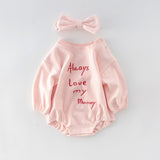 Spring Baby Girl Bodysuit + Hairband Baby Long Sleeve Casual Twins Baby Clothes 0-24m Girls Infant Clothing Solid Color Jumpsuit