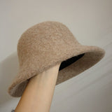 Autumn Winter Wool Bucket Hat Women Fashion Vintage Fisherman Hats