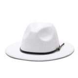 Winter fedora hats for women fashion Flat wide Brim Wool Felt Jazz Fedora Hats