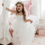 Little Girls Summer Dress for Kids Princess Birthday Party Gown Lace Sling Tutu