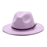 Winter fedora hats for women fashion Flat wide Brim Wool Felt Jazz Fedora Hats