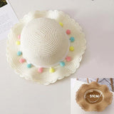 Kids Girls Hats New Fashion Summer Lace Flowers Caps Breathable Straw Hat Elegant Sunhat Lovely Baby Bonnet