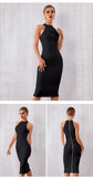 New Summer White Women Bodycon Bandage Dress Elegant Tank Sexy Sleeveless Club Celebrity Evening Runway Party Dresses