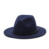 Winter fedora hats for women fashion Flat wide Brim Wool Felt Jazz Fedora Hats