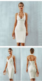 New Summer Women Bandage Dress 2022 Sexy Halter Backless Sleeveless Bodycon Clubwear Celebrity Evening Runway Party Dress