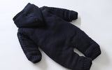 Thick Warm Infant Baby Rompers Winter Clothes Newborn Baby Boy Girl Knitted Sweater Jumpsuit Hooded Kid Toddler Outerwear