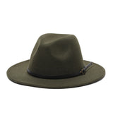 Winter fedora hats for women fashion Flat wide Brim Wool Felt Jazz Fedora Hats