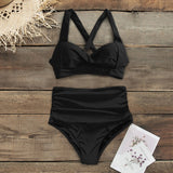 Sexy High Waist Bikinis New Halter Swimwear Women Swimsuit Female Bikini Set Print