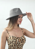 Winter fedora hats for women fashion Flat wide Brim Wool Felt Jazz Fedora Hats