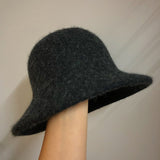 Autumn Winter Wool Bucket Hat Women Fashion Vintage Fisherman Hats