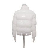 Winter Down Jacket WomenNeon Color Cropped Puffer Jacket Thick Bubble Coat