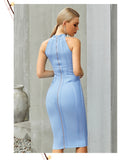 New Summer White Women Bodycon Bandage Dress Elegant Tank Sexy Sleeveless Club Celebrity Evening Runway Party Dresses