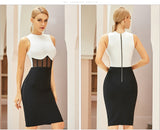 New Summer Tank Bodycon Club Bandage Dress Women Sexy Sleeveless Black Lace Midi Celebrity Evening Runway Party Dress