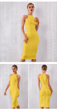 New Summer White Women Bodycon Bandage Dress Elegant Tank Sexy Sleeveless Club Celebrity Evening Runway Party Dresses