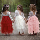 Little Girls Summer Dress for Kids Princess Birthday Party Gown Lace Sling Tutu