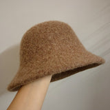 Autumn Winter Wool Bucket Hat Women Fashion Vintage Fisherman Hats