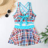 Two Pieces Swimsuit Women With Skirt High Waist Swimwear Female Push Up Bathing Suit