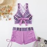 Two Pieces Swimsuit Women With Skirt High Waist Swimwear Female Push Up Bathing Suit