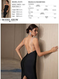 New Summer Spaghetti Strap Backless Bandage Dress For Women 2022 Sexy Diamonds Celebrity Club Evening Runway Party Dresses