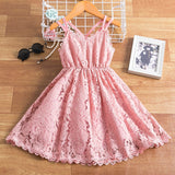 Little Girls Summer Dress for Kids Princess Birthday Party Gown Lace Sling Tutu