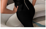 New Summer Women Bandage Dress Sexy One Shoulder Ruffles Bodycon Club Dresses Vestidos Celebrity Evening Party Dress