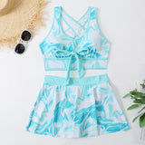 Two Pieces Swimsuit Women With Skirt High Waist Swimwear Female Push Up Bathing Suit