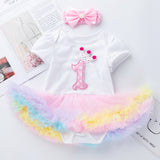 Baby Girl Clothes TUTU Short Sleeve Romper Dress Princess Girls Clothing Sets Cotton Multi-Color Summer Style