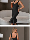 New Summer Women Black Bandage Dress Sexy Spaghetti Strap Sleeveless Bodycon Club Celebrity Evening Party Lady Dress