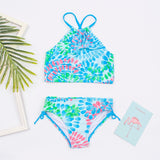 Children Girls Bikini Set Two-Pieces Swimming Suit Summer Halter Kids Girl Swimwear