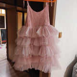 Little Girls Summer Dress for Kids Princess Birthday Party Gown Lace Sling Tutu