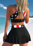 Two Pieces Swimsuit Women With Skirt High Waist Swimwear Female Push Up Bathing Suit