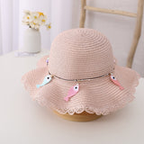 New Children Straw Hats Leisure Ribbon Bow Hat Outdoors Anti-UV Sun Hat For Girls