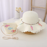 New Children Straw Hats Leisure Ribbon Bow Hat Outdoors Anti-UV Sun Hat For Girls