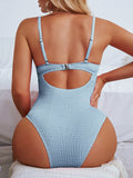 Sexy One Piece Swimsuit Women Push Up Swimwear Female Thong Monokini Solid Backless Bathing Suit