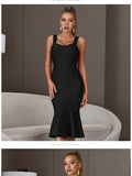 New Summer Women Black Bandage Dress Sexy Spaghetti Strap Sleeveless Bodycon Club Celebrity Evening Party Lady Dress