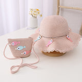 New Children Straw Hats Leisure Ribbon Bow Hat Outdoors Anti-UV Sun Hat For Girls